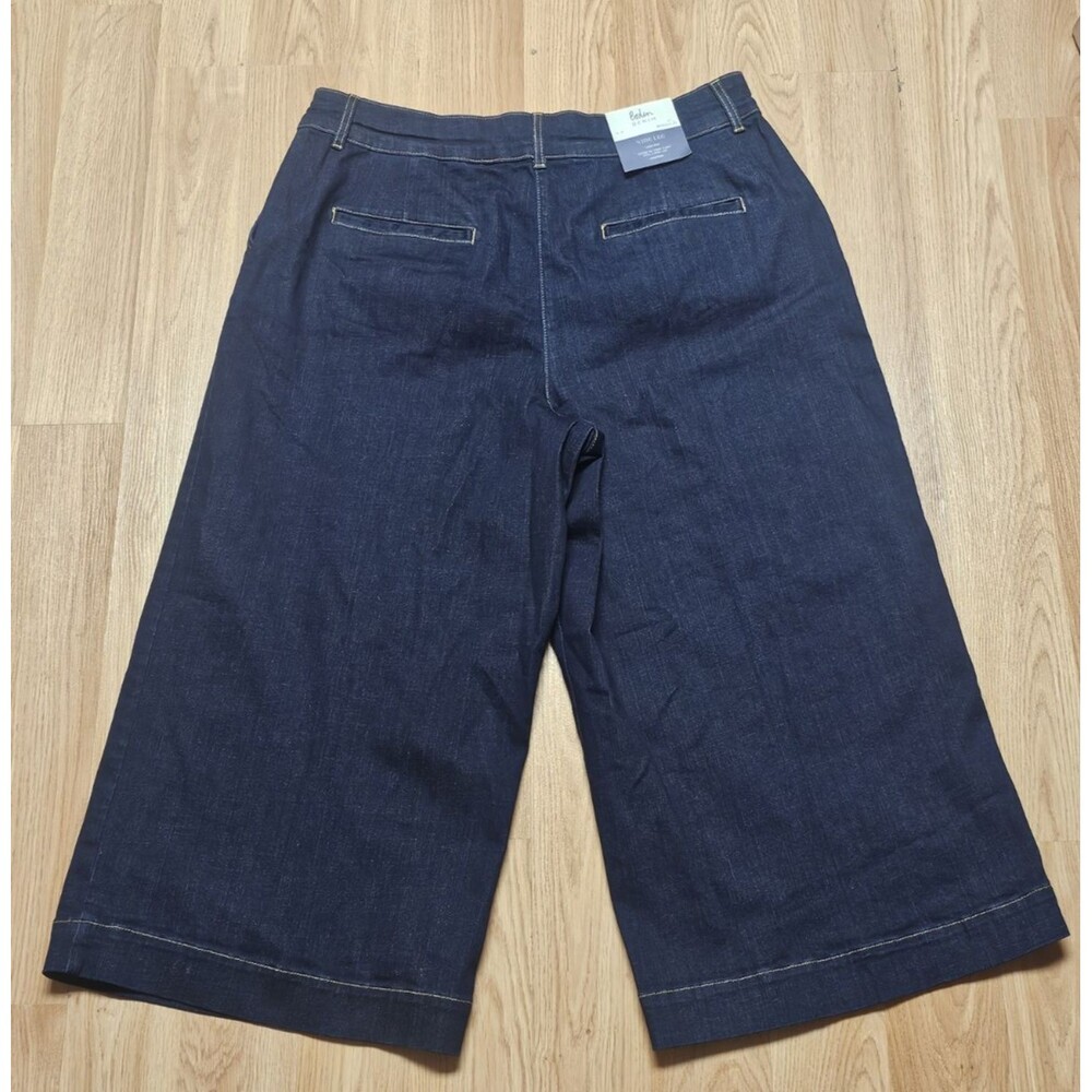 BODEN Wide Leg Cropped Jeans NWT Womens 16 Denim Culottes High Rise Indigo Blue - Picture 2 of 8
